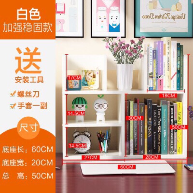 [Hàng dày đẹp] Kệ sách gỗ để bàn tháo lắp [freeship] | BigBuy360 - bigbuy360.vn