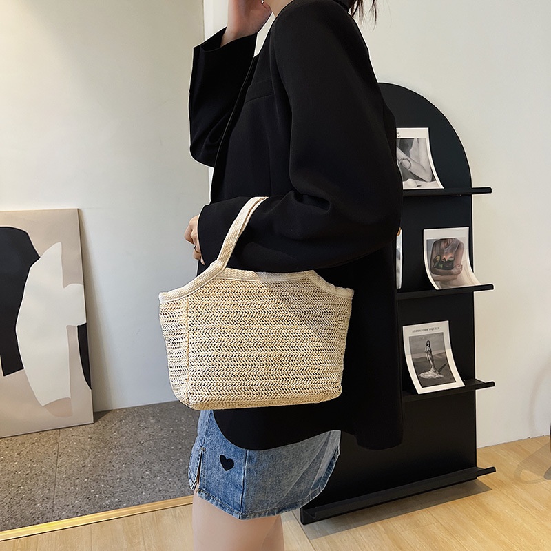Túi đeo vai YADOU bằng cói đan tay phong cách Hàn Quốc mới dành cho nữ