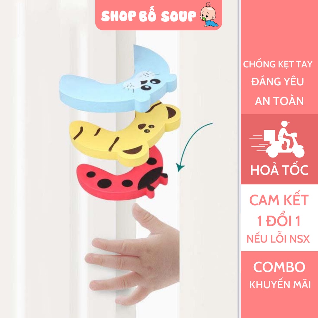 Xốp Chặn Cửa Chống Kẹt Tay An Toàn Cho Bé Có Nhiều Hoạ Tiết Hình Thú Đáng Yêu Shop Bố Soup