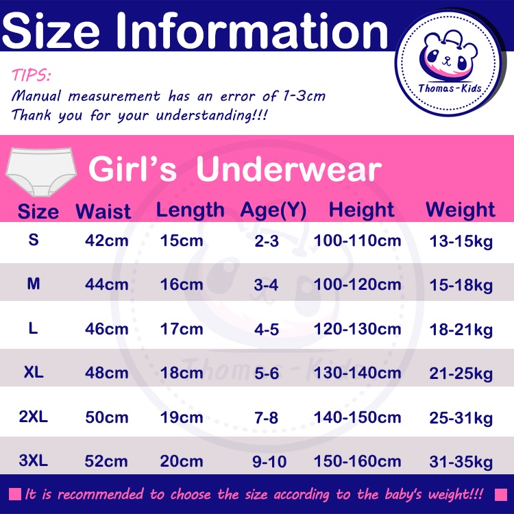 Quần Lót Cotton Màu Trơn In Chữ Thoải Mái Cho Bé Gái 2-11 Tuổi