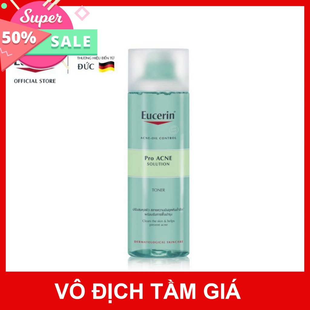 [CHÍNH HÃNG] Combo Eucerin nước hoa hồng cho da mụn ProAcne Toner 200ml &amp; xịt khoáng cấp ẩm Hyaluron Mist Spray 50m - 88