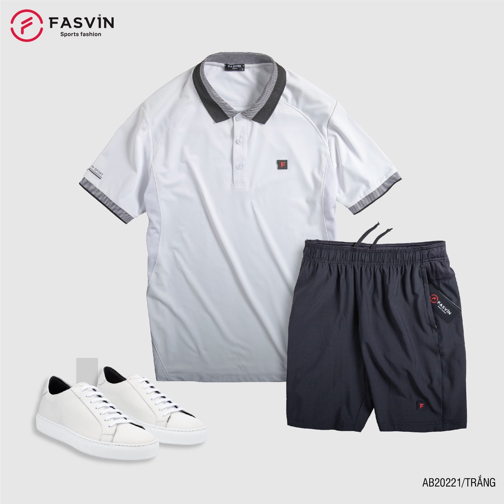 Bộ quần áo thể thao nam Fasvin AB20221.SG cổ bẻ vải thể thao mềm nhẹ co giãn thoải mái khi vận động