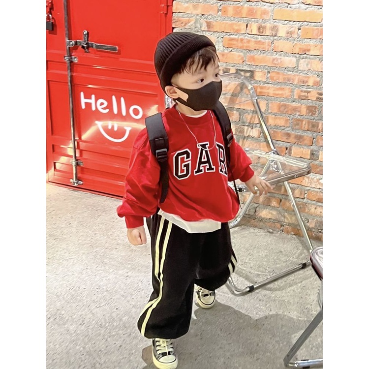 [Hàng Có Sẵn] Set Áo Sweatshirt Kèm Quần Dài Phong Cách Đường Phố Thời Trang Mùa Xuân Cho Bé Trai