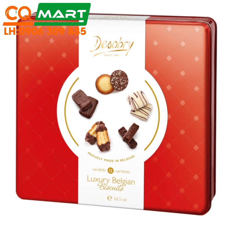 Bánh Quy Desobry Luxury Belgian Biscuits 12 Varieties Hộp Thiếc 400g