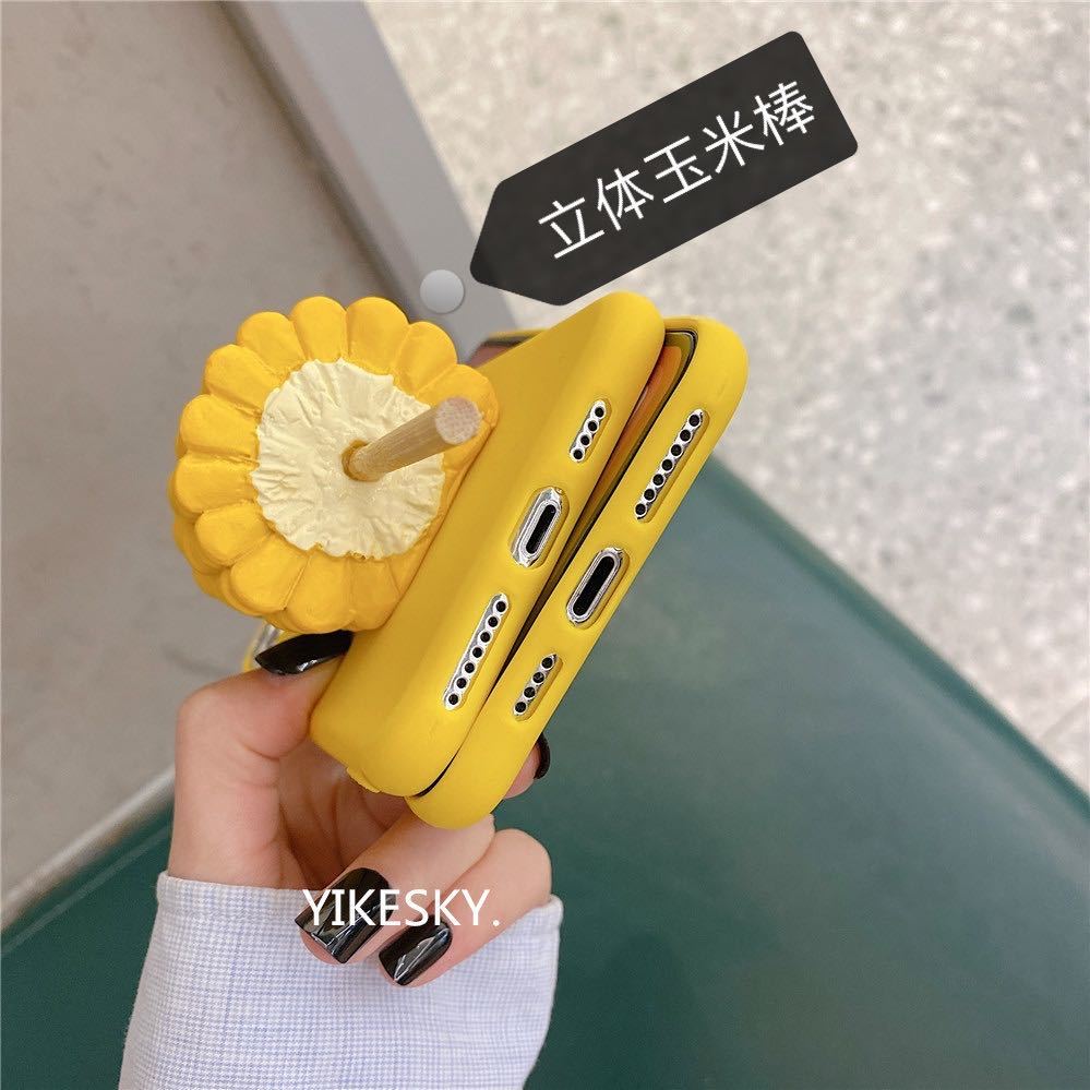 New stereo corn egg tart apple 12 11 mobile phone case iPhone ex / XR anti drop xsmax new 6 / 7 / 8plus for men and women