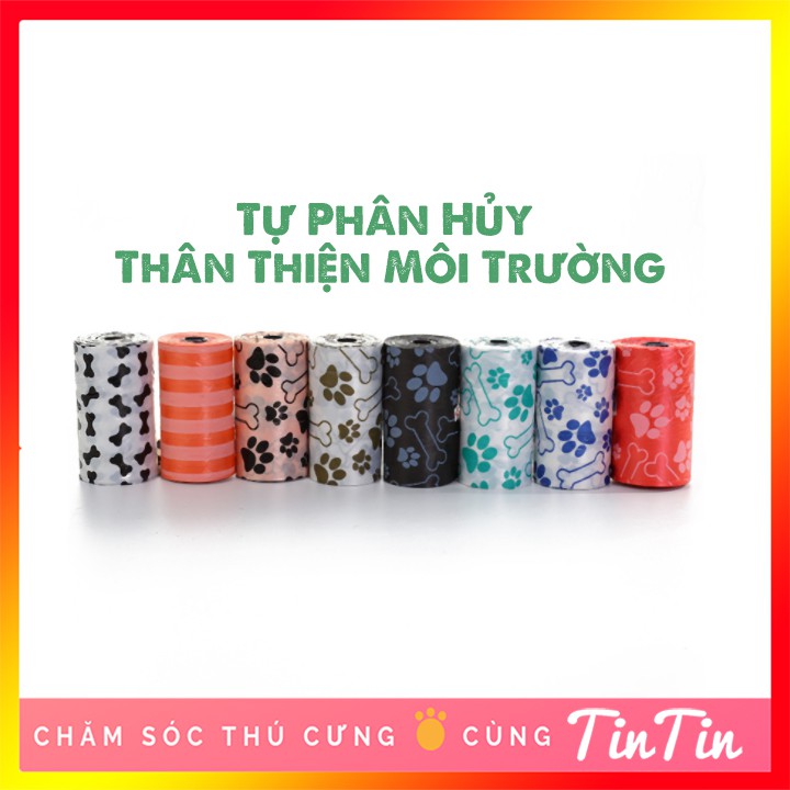 [Mã PET50K giảm Giảm 10% - Tối đa 50K đơn từ 250K] Túi Nilon Hốt Phân Chó Mèo - 01 Cuộn 15 túi #Tintin Pet Store