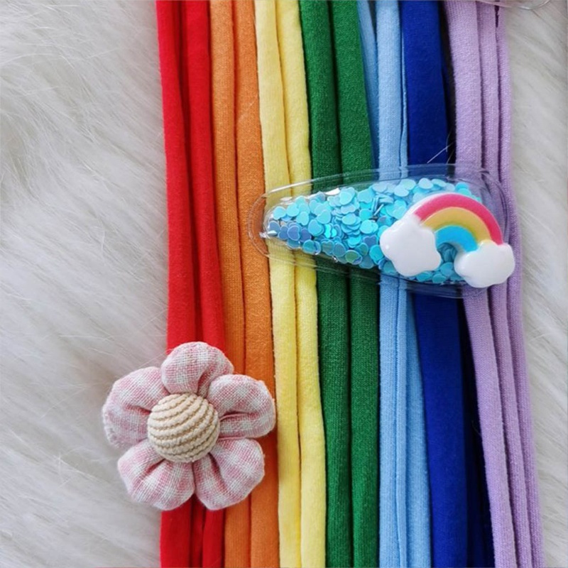 Phụ Kiện Kẹp Tóc / Dây Buộc Tóc / Nơ Màu Cầu Vồng Treo Tường Trang Trí Dành Cho Bạn Gái Hol
