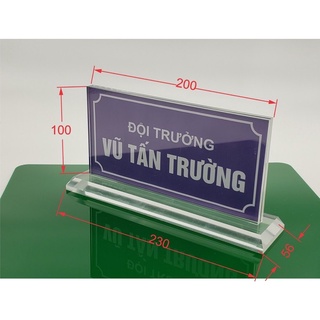 Biển chức danh Mica để bàn kích thước 10*20mm