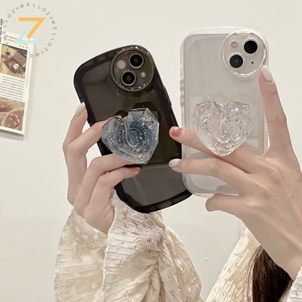 Zymello Ốp lưng OPPO Reno 7Z 5G Reno 6Z 5G A15 A16 A16K A31 A5 2020 A9 2020 F11 Pro A76 A36 A16E A96 Realme 9i C21Y C25Y Hộp đựng điện thoại silicon trong suốt thời trang Gem Love