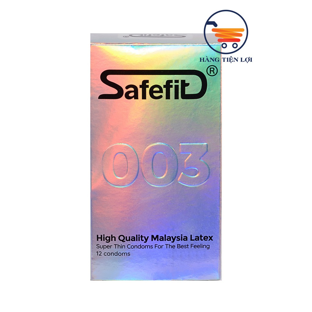 [ MUA 1 TẶNG 1 ] Bao cao su CỰC SIÊU MỎNG Safefit 0.029mm - 12 chiếc