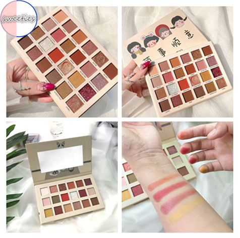 (Hàng Mới Về) Bảng Phấn Mắt 12 / 24 Màu Nhung Mịn Ánh Kim Độc Đáo