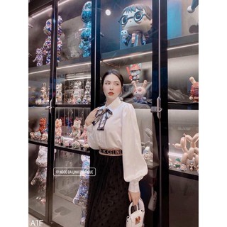 sơ mi lụa nơ
