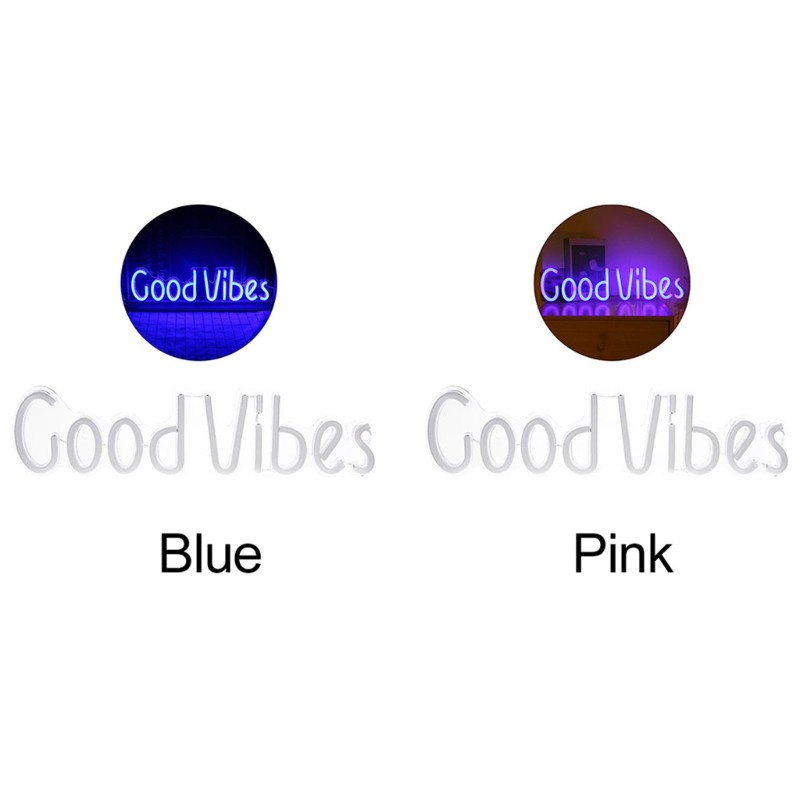 Utake Decorative Wall Tapestry, Good Vibes Only Words in Neon Light for Room Outdoor