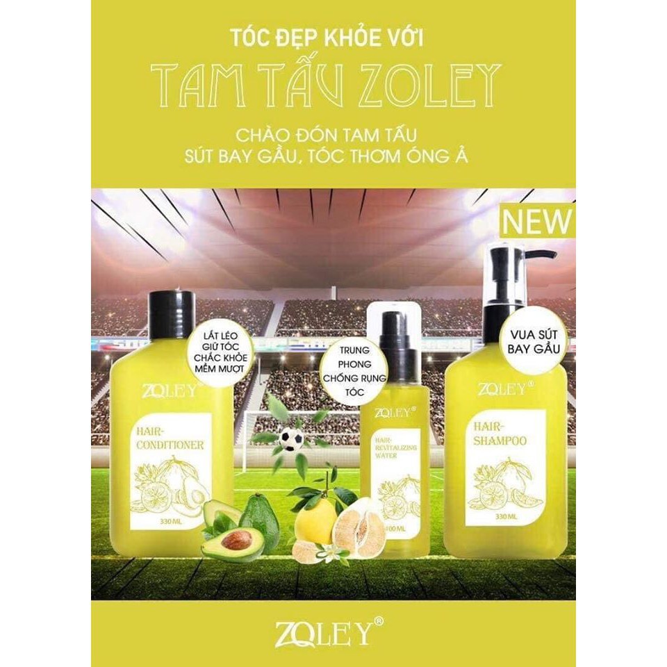 Combo Dầu gội bưởi - ủ tóc bưởi bơ - xịt tóc zoley