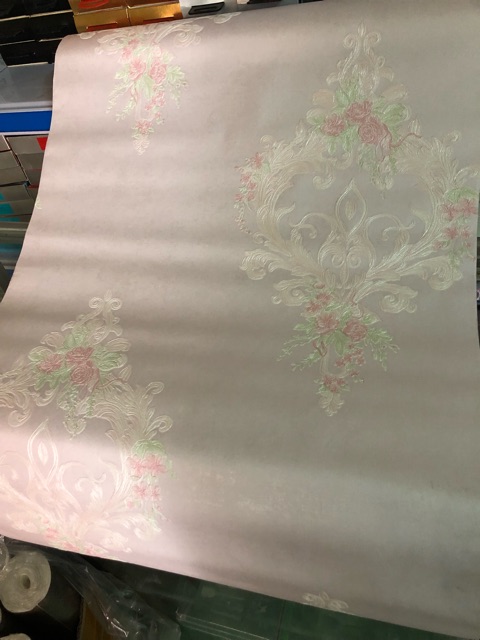 Thanh lý dọn kho giấy dán tường khổ 53cm*10 mét dán keo sữa hoa văn in lụa nổi vân sang trọng | BigBuy360 - bigbuy360.vn