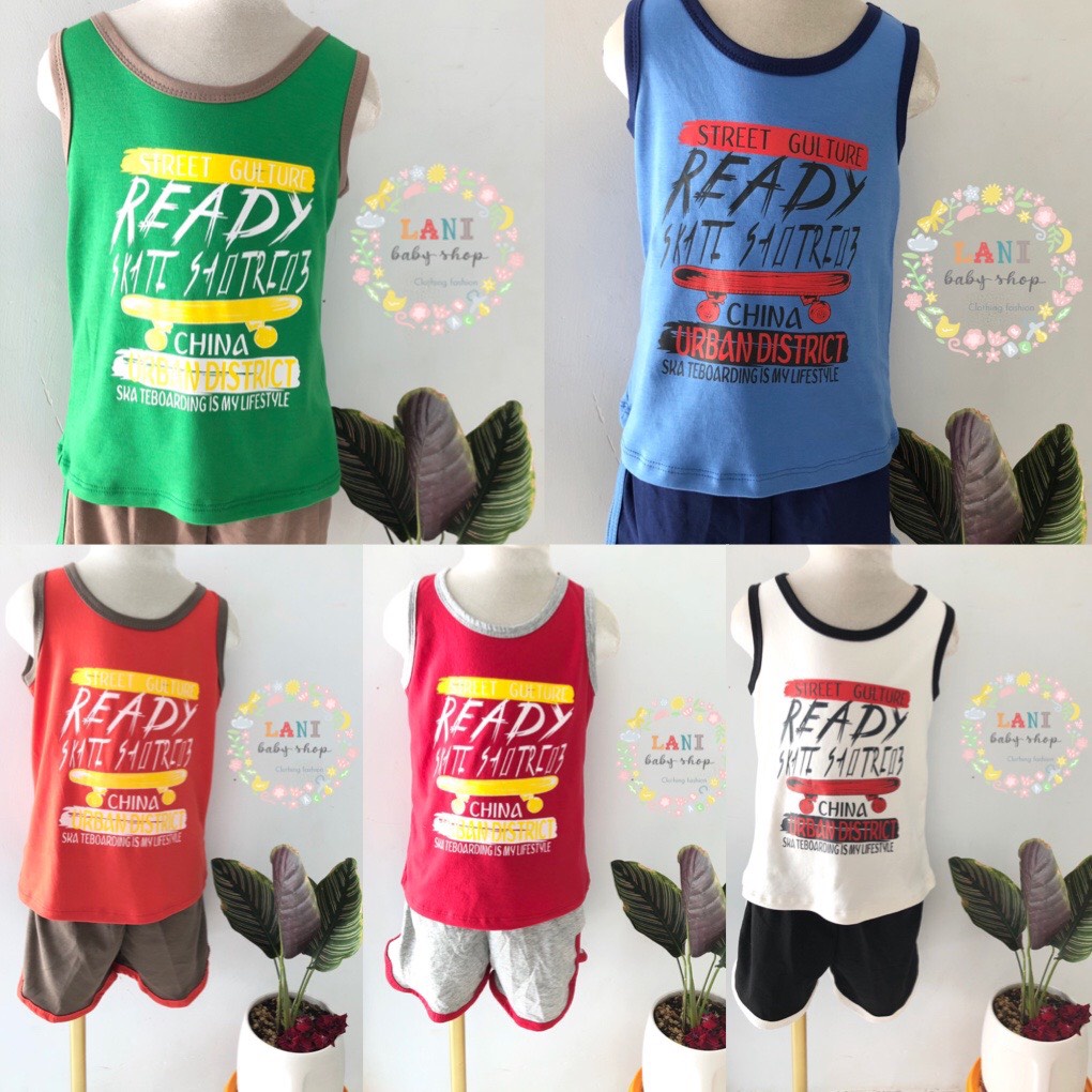 (8-22kg) Đồ bộ ba lỗ cho bé trai cotton loại 1 mặc nhà đi học cực dễ thương