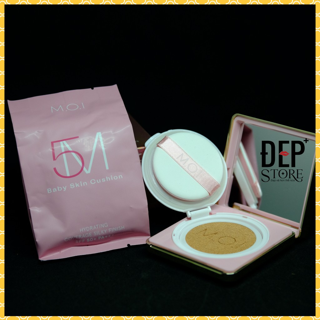 [MUA 1 TẶNG 1] CUSHION PHẤN NƯỚC CHE KHUYẾT ĐIỂM 5M BABY MOI Cosmetics