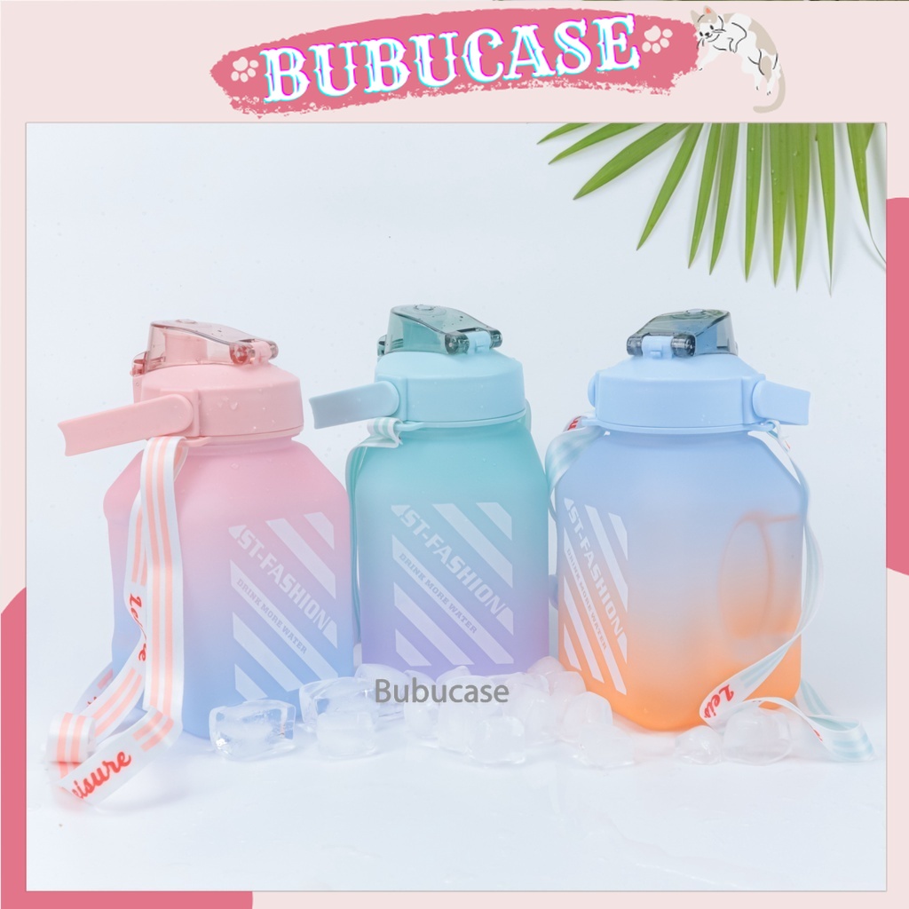 Bình đựng nước thể thao dễ thương có vạch báo giờ uống nước 2L 1,5L