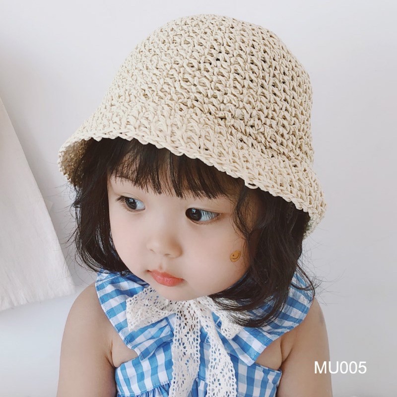 Mũ cói phong cách Hàn Quốc 8-24m MU005