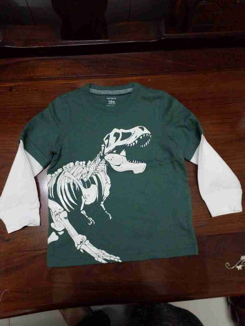 Áo thun tay dài bé trai just one you size 3m-18m