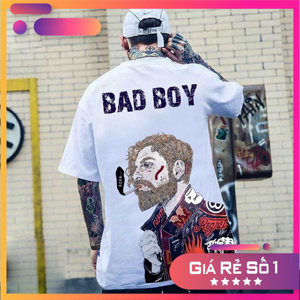 (GIÁ TỐT) Áo Thun Tay Lỡ Unisex Phong Cách Bụi BAD BOY WEED Cao Cấp | Áo Tay Lỡ Nam Nữ Đẹp UN03