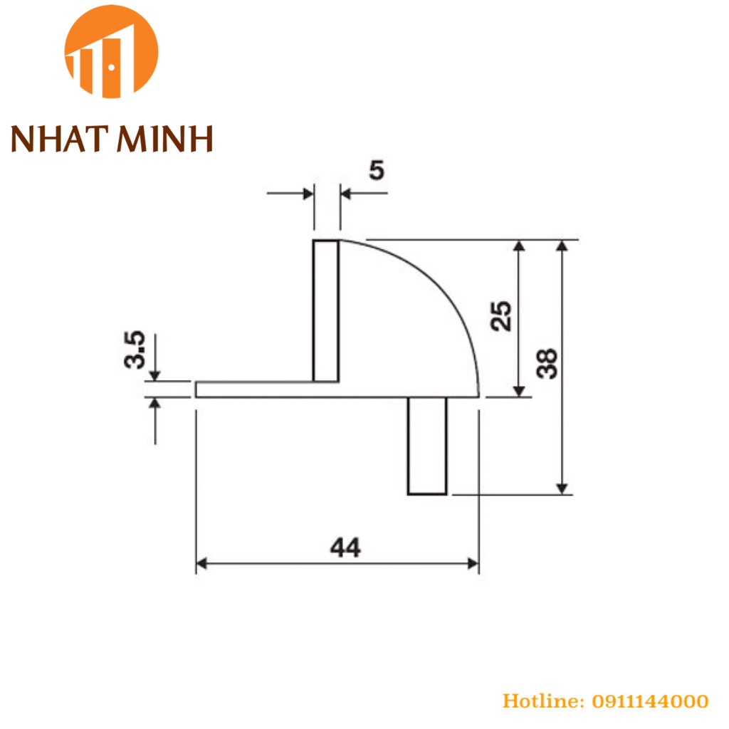 Chặn cửa đen mờ Hafele 937.56.413