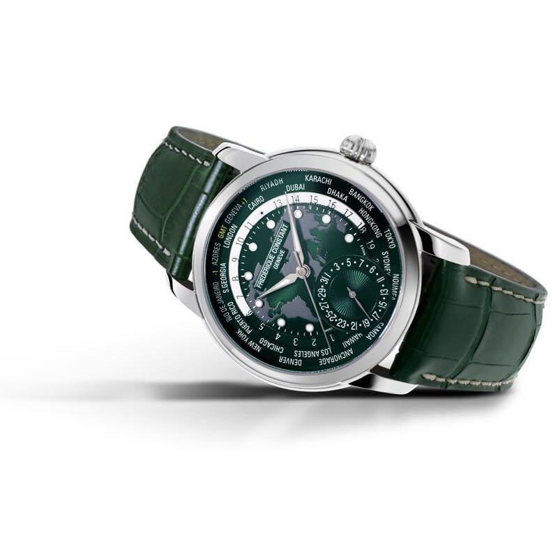 Đồng hồ nam chính hãng Frederique Constant Worldtimer Manufacture FC-718GRWM4H6 – Máy cơ tự động - Kính Sapphire