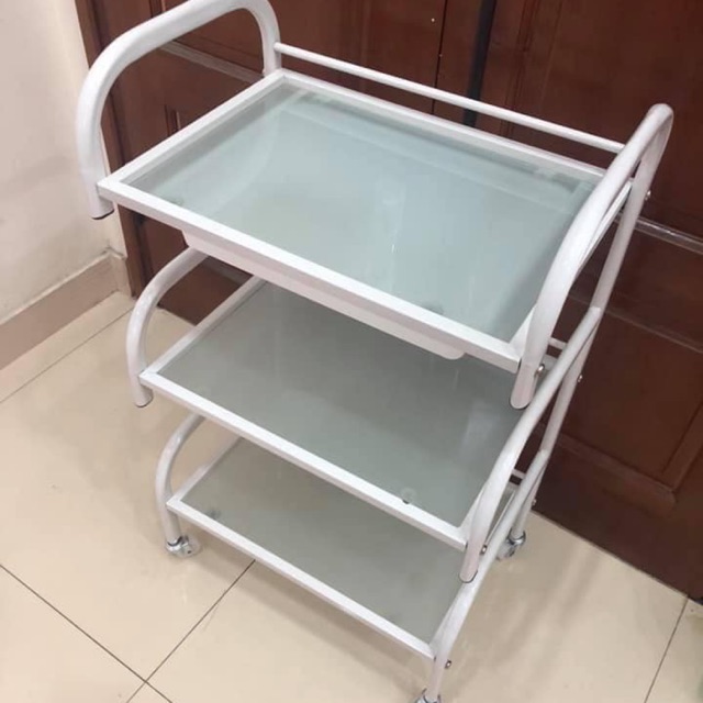Xe đẩy kính sơn tĩnh điện mặt kính