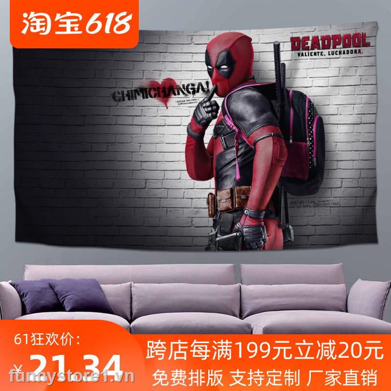 Cartoon Animation Deadpool Marvel Movie Poster Large Background Cloth Home Dormitory Studio Wall Cloth Custom Tapestry