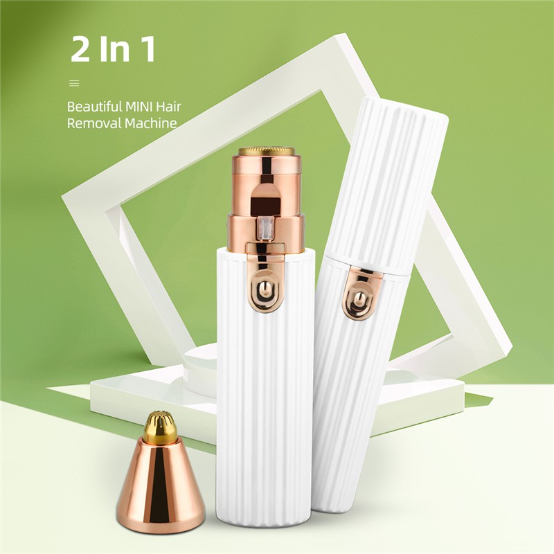 Ckeyin Máy Tẩy LôngTriệt Lông Mày 2 Trong 1 Mini Sạc Pin Có Tích Hợp Đèn máy cạo lông mini MT114