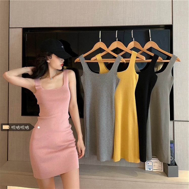 Đầm Dệt Kim Không Tay Dáng Ôm Gợi Cảm Thời Trang Hàn Quốc Cho Nữ