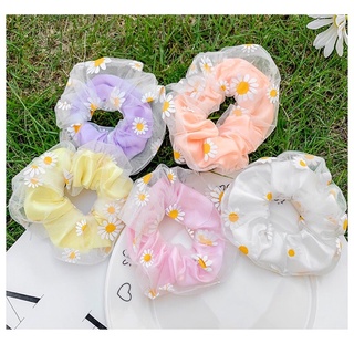Scrunchies Dây Cột Tóc 2 Lớp Hoa Cúc