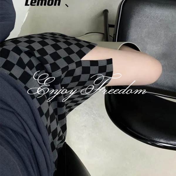 Enjoy Freedom Chân Váy Ôm Hông Họa Tiết Kẻ Sọc Màu Đen Thời Trang Cho Nữ