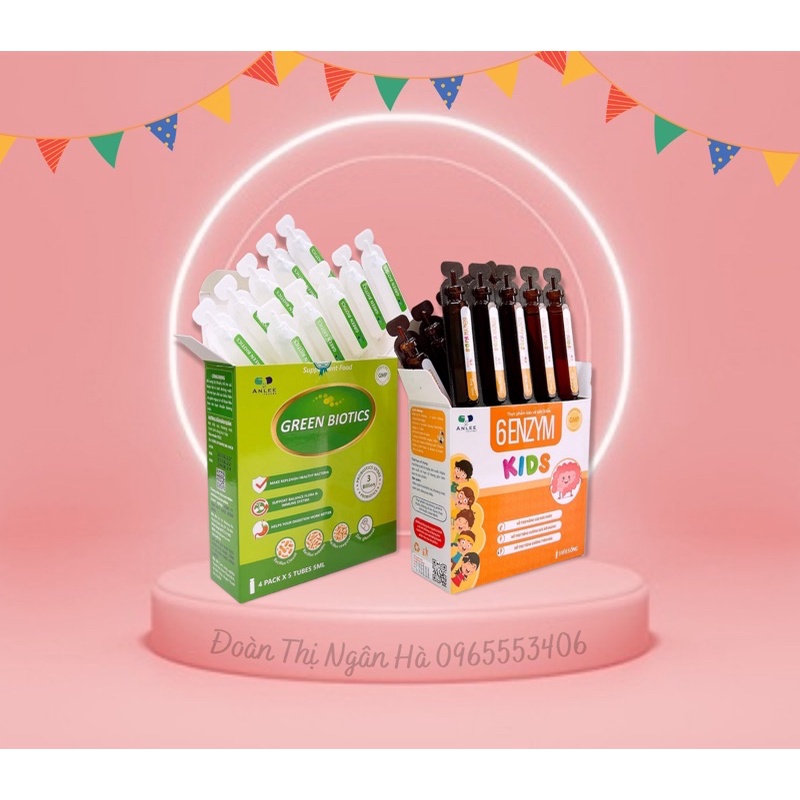 Bộ đôi Green Biotics & Enzym Kids - Men Bào Tử Lợi Khuẩn, Hỗ Trợ Tiêu Hóa Giúp Bé Ăn Ngon