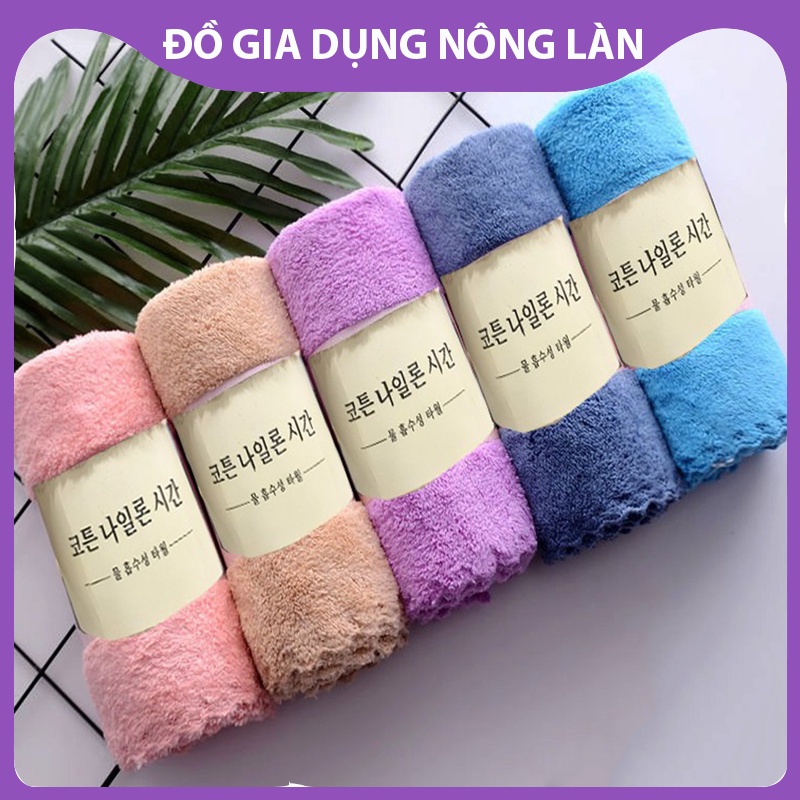 Khăn mặt lông cừu Hàn Quốc NL Shop  mềm mại hàng xuất khẩu giá bình dân, Khăn Mặt Lông Cừu cotton Siêu Thấm Hút 50x30cm