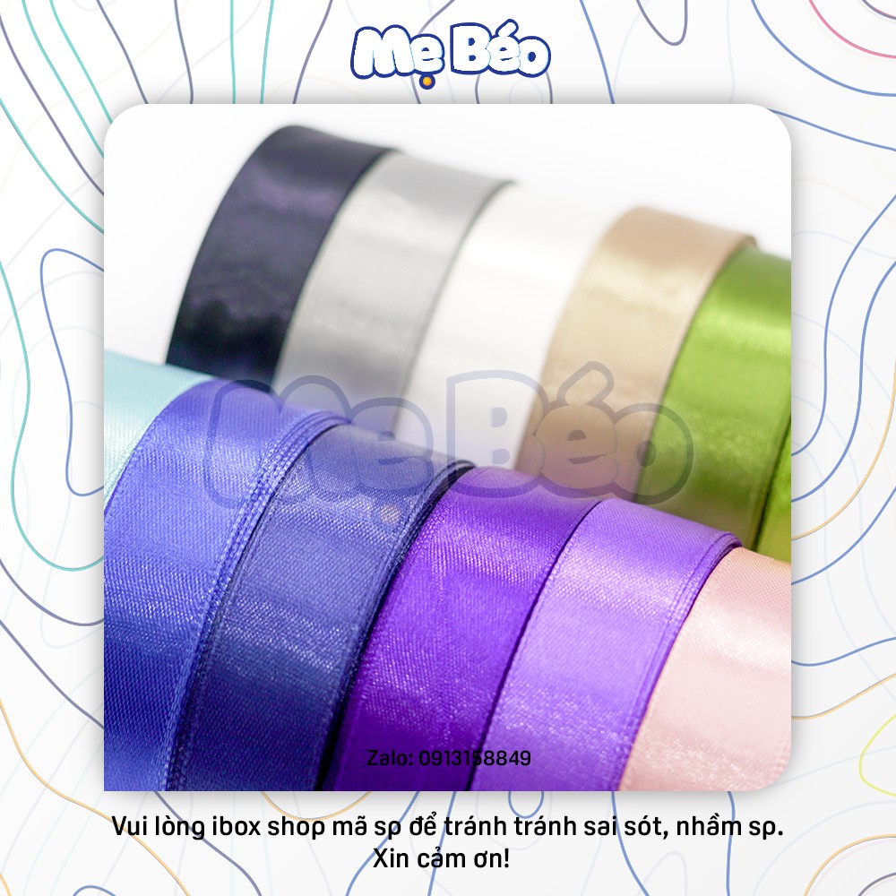 Ruy băng lụa satin 2cm - Cuộn 25 Yards/Cuộn