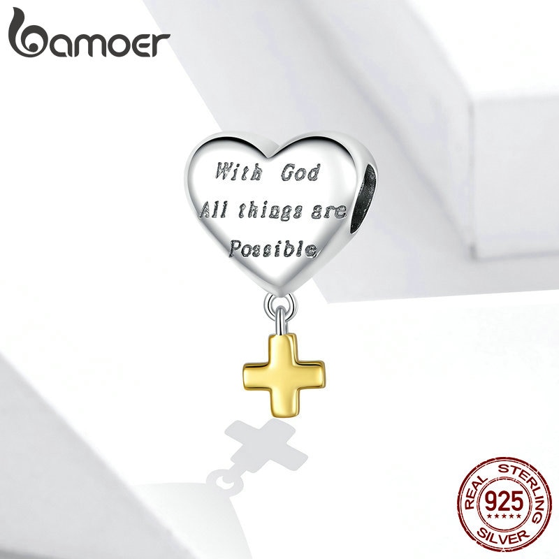 Hạt Trang Sức Bamoer BSC309 Cho Nữ Trang Trí Dây Chuyền/Vòng Đeo Tay Chất Liệu 100% Bạc 925