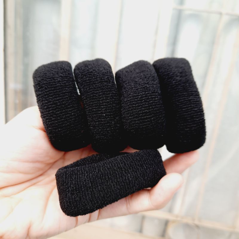 Túi 5 thun cột tóc trơn màu đen