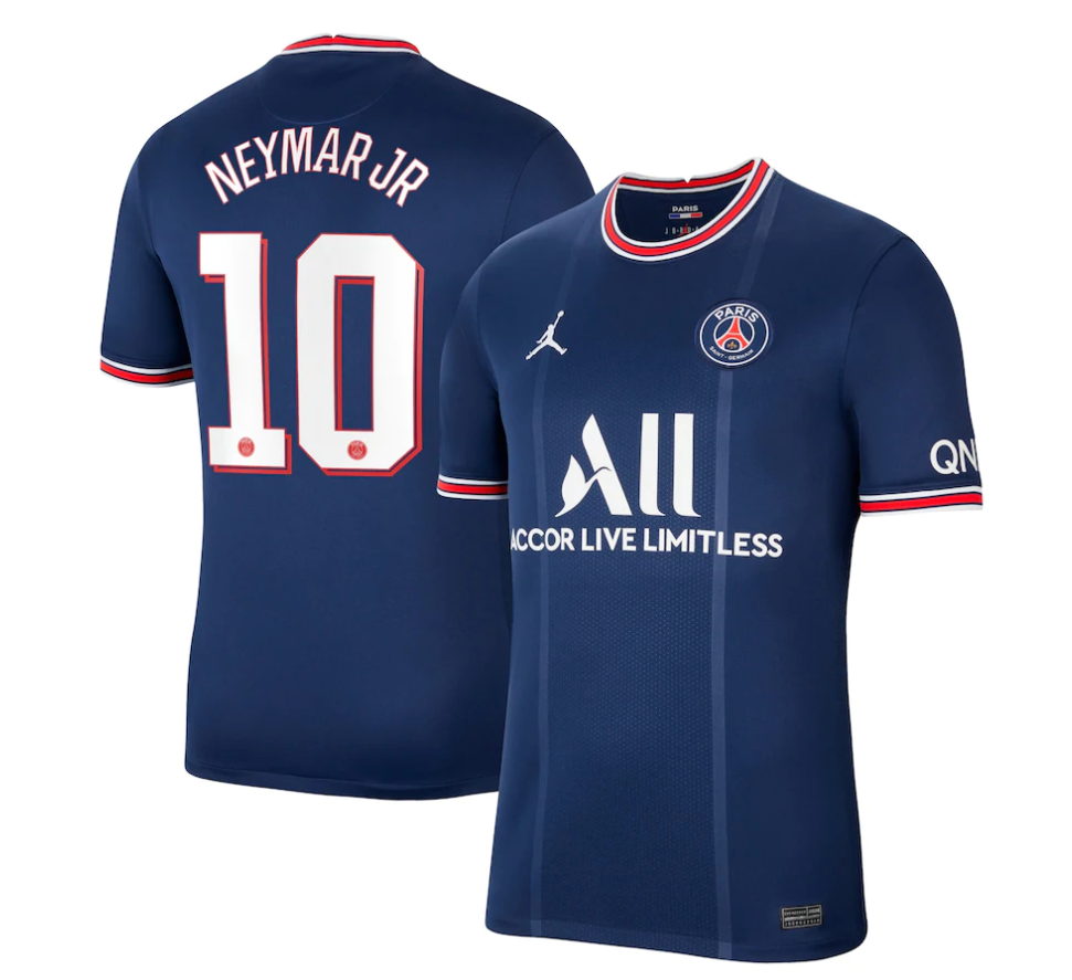 Áo thun số 10 Neymar JR đội tuyển đá banh Paris Saint-Germain 2021-2022