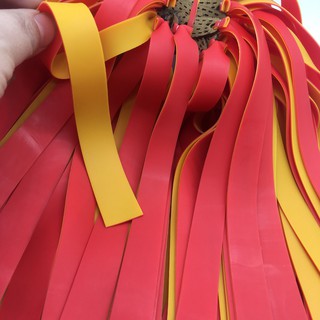 10 bộ dây ná cao su  2 lớp vàng đỏ  dày 0.75 mm cột sẵn da