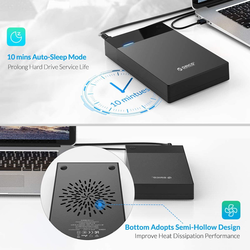 Hộp Đựng Ổ Cứng Di Động ORICO 3599U3 HDD UASP 3.5inch Nguồn Điện Lớn 12V SATA Sang USB 3.0 16TB Cho Máy Tính Tivi PS4 | BigBuy360 - bigbuy360.vn