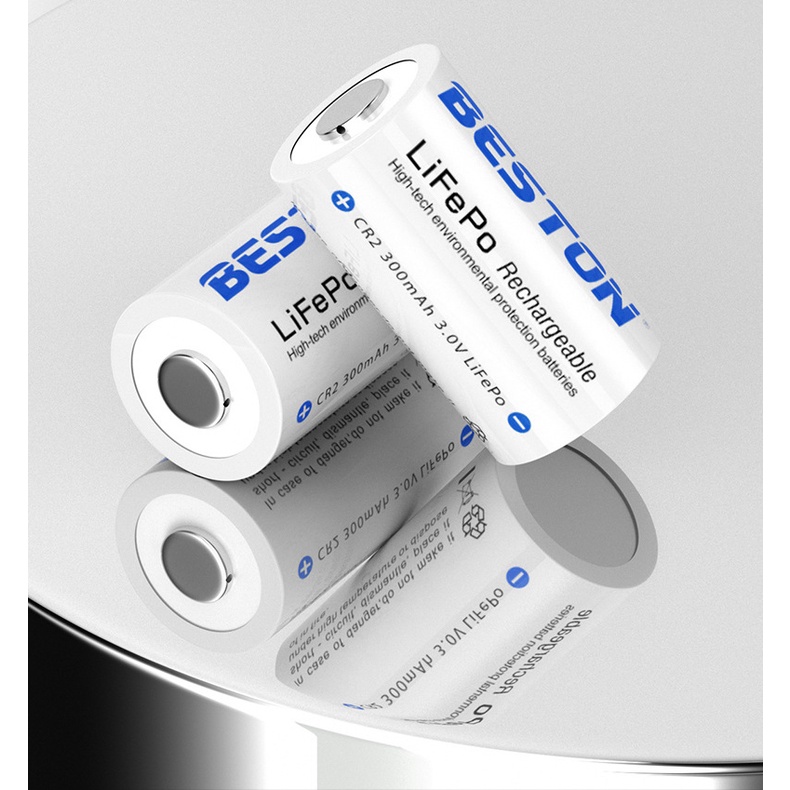 Bộ 2 pin sạc CR2 kèm sạc Beston BST CD643M cho pin cho máy ảnh, camera, thiết bị đo, đèn pin, ống nhòm