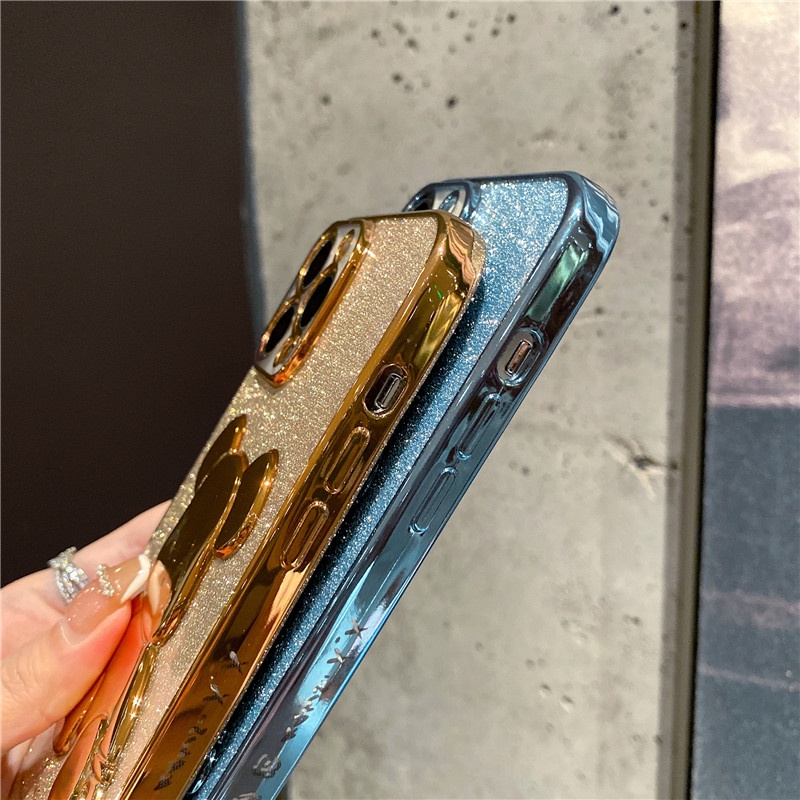 Ốp điện thoại mẫu gấu láng bóng thời trang cho iphone Xs Max X Xr 11 12 13 Pro Max SE2020 7 8 Plus