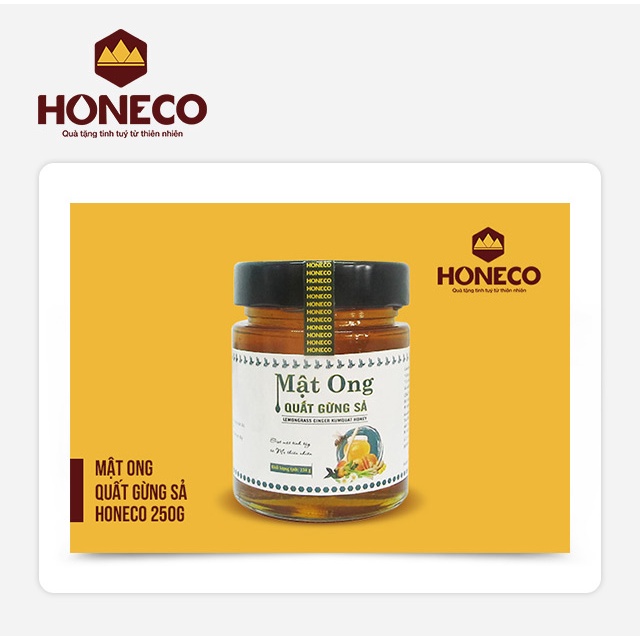Toàn Quốc [Evoucher] Miễn phí giao hàng Mật Ong Honeco - Sản phẩm Mật ong quất gừng sả Honeco 250g