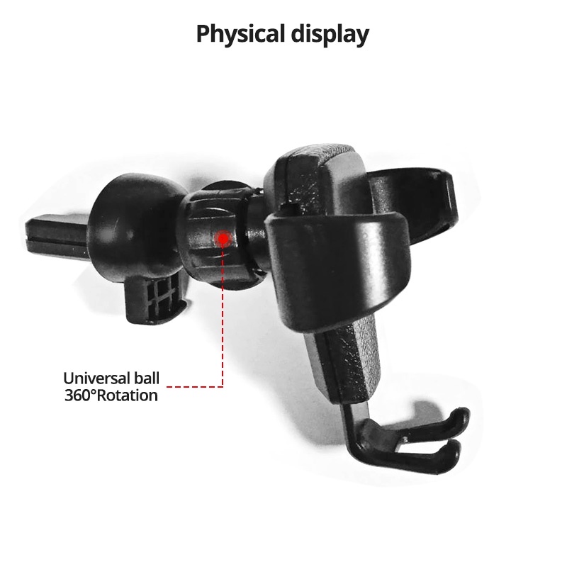 Đế giá đỡ điện thoại HDOORLINK gắn cổng thoát khí xe hơi xoay được 360 độ 17mm tiện lợi