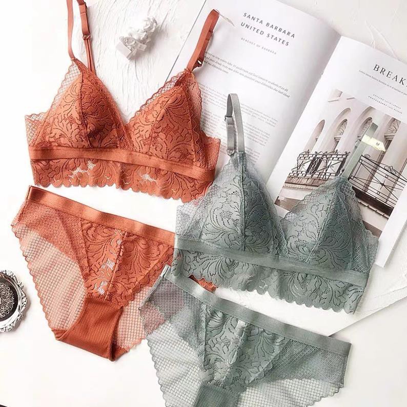 Bộ đồ lót B024 AG ren không gọng không mút BL