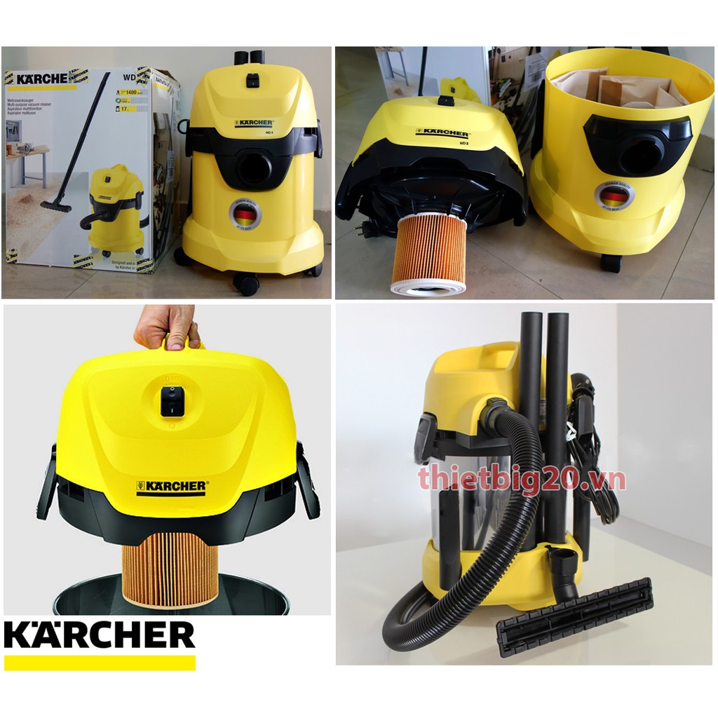 Máy hút bụi khô &amp; ướt Karcher WD3 Premium EU