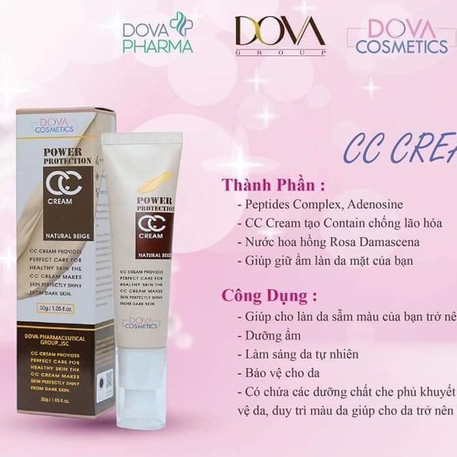 Kem Nền CC Cream DOVA Chống Nắng Nâng Tông 30gram/tuýp