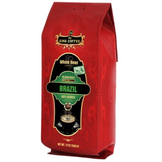 Cà phê hạt rang nguyên chất 100% arabica brazil king coffee - túi 340g - mức độ rang vừa cho hương thơm nồng và vị ngọt