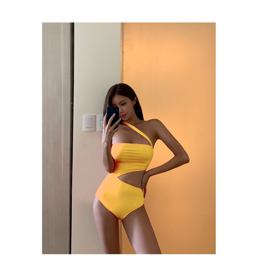(Mingyuan) Yellow one-piece bikini swimwear | BigBuy360 - bigbuy360.vn